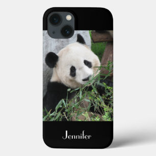 Cute Giant Panda Black Background iPhone 13 Case