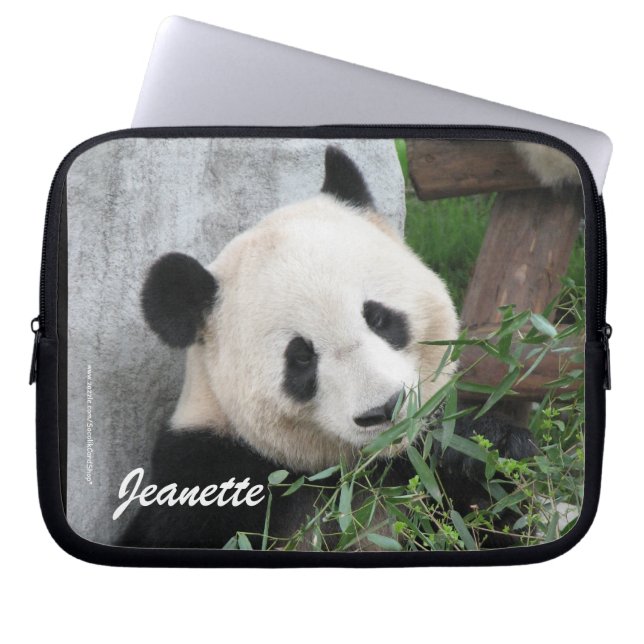 Cute Giant Panda Photo, Name, Computer Laptop Sleeve (Front)