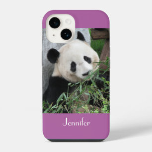 Cute Giant Panda, Purple, Radiant Orchid, Name, iPhone 14 Case