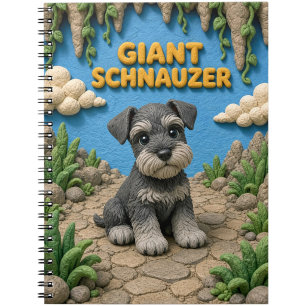 Cute Giant Schnauzer Puppy, Baby Dog Notebook