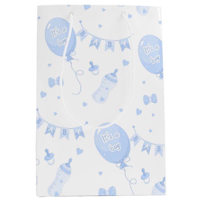 Cute Gift Bag Baby Shower It's a Boy Balloon (Front)