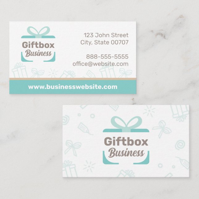 Cute Gift Box Present Business Card (Front/Back)