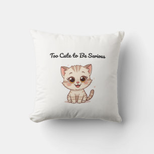 Cute Gift for Cat Lovers & Kids Throw Pillow