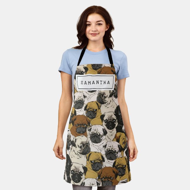 Cute Gift for Dog Lover Dog Mom/Dad Personalized Apron (Worn)
