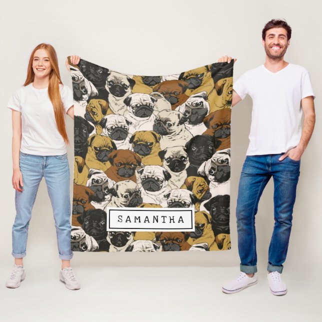 Cute Gift for Dog Lover Dog Mom/Dad Personalized Fleece Blanket (In Situ)