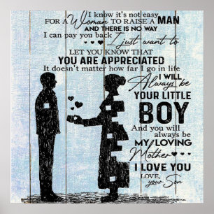 Cute Gift for Mom,Son To My Mom Letter, Poster