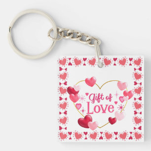 Cute gift of love pink heart Valentine's Keychain