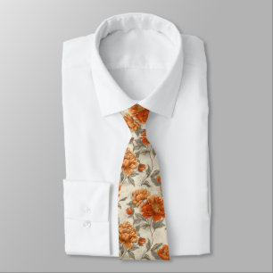 Cute Gifts For Father Peonies Flower Tie