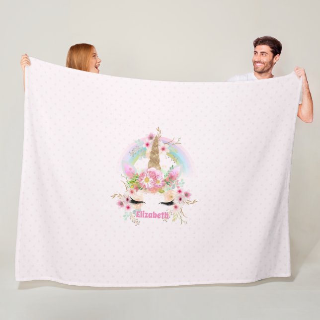 Cute Gifts Granddaughter Daughter UNICORN NAMED Fleece Blanket (In Situ)
