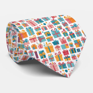 Cute Gifts in Bags and Boxes with Ribbons Pattern Tie