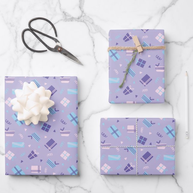Cute Gifts Pattern Wrapping Paper Sheet (Front)