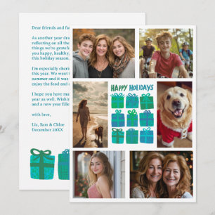 Cute Gifts Presents Hand-Drawn CUSTOM 6 PHOTO  Holiday Card