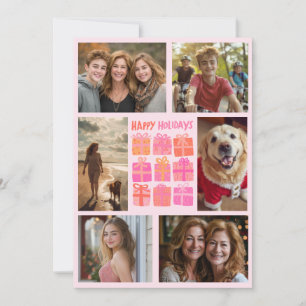 Cute Gifts Presents Hand-Drawn CUSTOM 6 PHOTO Holiday Card