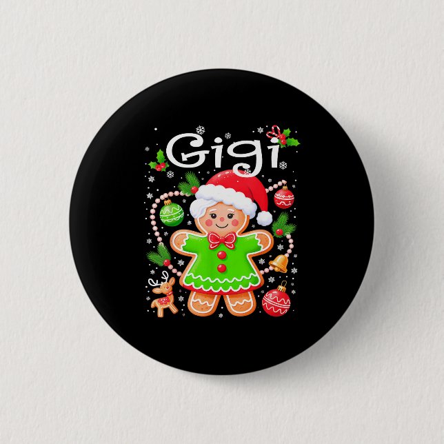Cute Gigi Gingerbread Family Matching Christmas Co 2 Inch Round Button (Front)