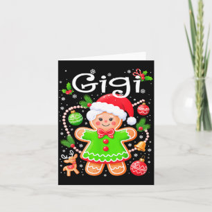 Cute Gigi Gingerbread Family Matching Christmas Co Card
