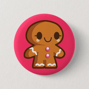 Cute Gingberbread Man 2 Inch Round Button