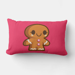 Cute Gingberbread Man Lumbar Pillow