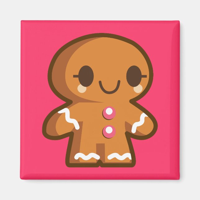 Cute Gingberbread Man Magnet (Front)