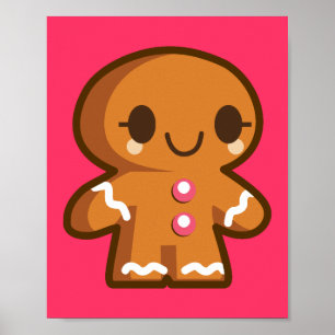 Cute Gingberbread Man Poster