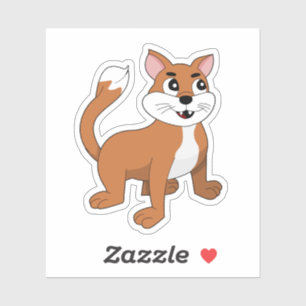 Cute ginger cartoon kitten - vinyl sticker
