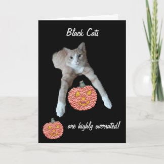 Cute Ginger Cat Halloween Card