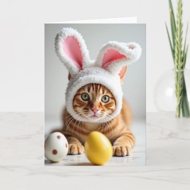 Cute Ginger Cat Holiday Card (Front)