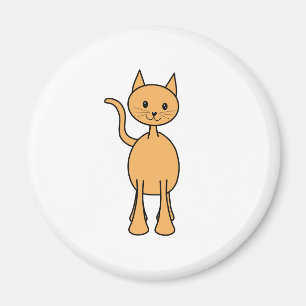 Cute Ginger Cat. Orange Cat Cartoon. Magnet