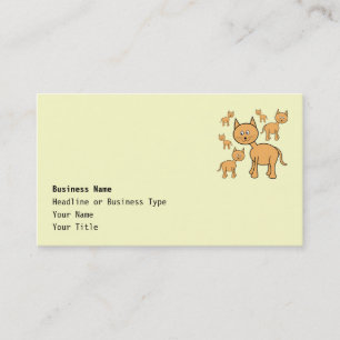 Cute Ginger Cats. Orange Cat Cartoon. Business Card
