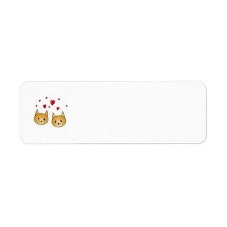 Cute Ginger cats. With Red Love Hearts.