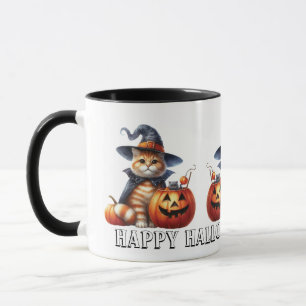 Cute Ginger Chat Orange Tabby Chat Halloween Mug