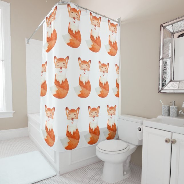 Cute ginger fox cartoon illustration (In Situ)