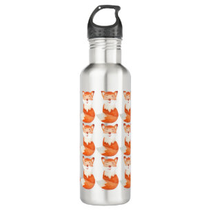 Cute ginger fox cartoon illustration 710 ml water bottle