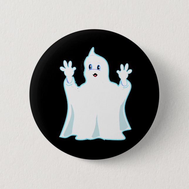 Cute Ginger Ghost 2 Inch Round Button (Front)