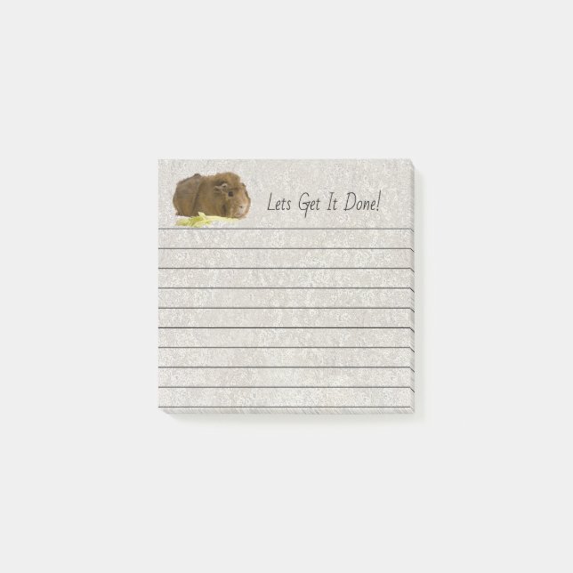 Cute Ginger Guinea Pig Pet Photograph Lined Post-it Notes (Front)