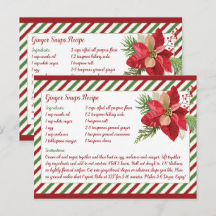 Cute Ginger Snaps Recipe Card