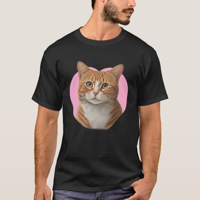 Cute Ginger Tabby Cat T-Shirt (Front)
