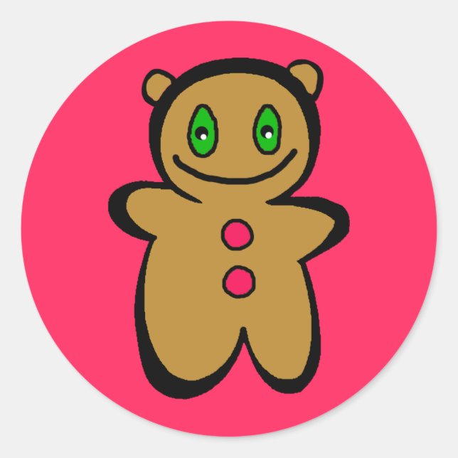 Cute Gingerbread Boy Stickers (Front)