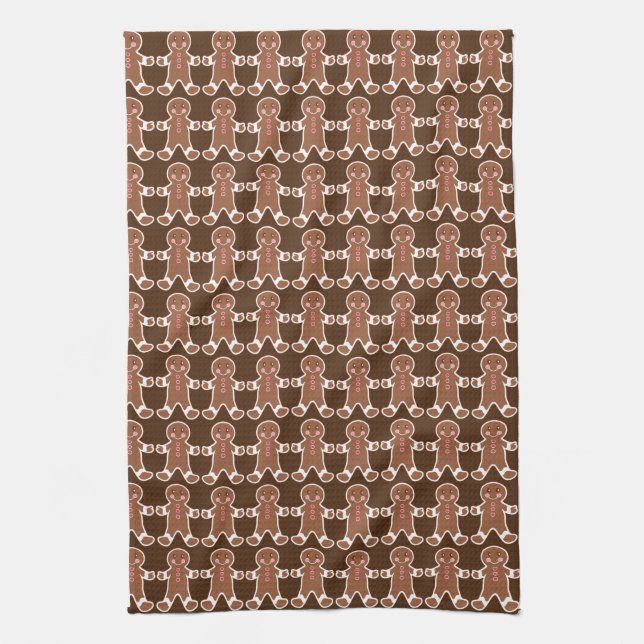 Cute Gingerbread Christmas Cookies Kitchen Towel (Vertical)