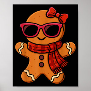 Cute Gingerbread Christmas For Women Girls Xmas Poster