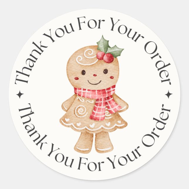 Cute Gingerbread Christmas Sticker (Devant)