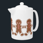 Cute Gingerbread Christmas Teapot Gift<br><div class="desc">Cute gingerbread boys decorate this teapot. The design is from original art.</div>