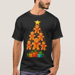 Cute Gingerbread Christmas Tree Holiday Funny Xmas T-Shirt