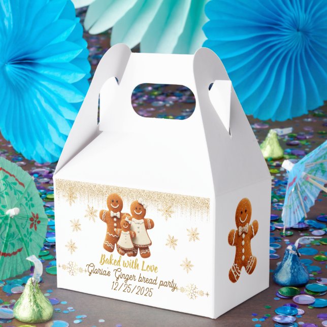 Cute Gingerbread Cookie Decorating Party Favor Box (Party)