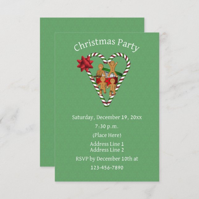 Cute Gingerbread Cookies Christmas Holiday Invitation (Front/Back)