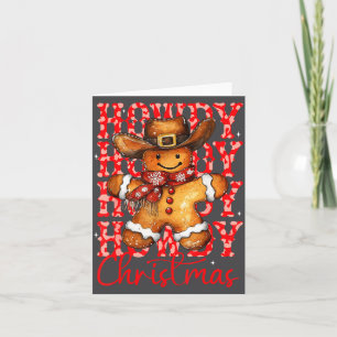 Cute Gingerbread Cowboy Howdy Christmas Girls Wome Card