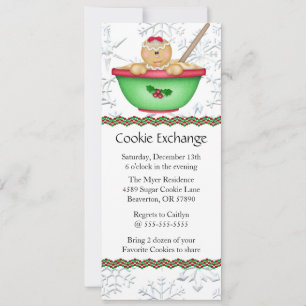 Cute Gingerbread Échange de biscuits Invitation de