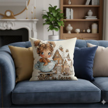 Cute Gingerbread Girl in Teacup Christmas 