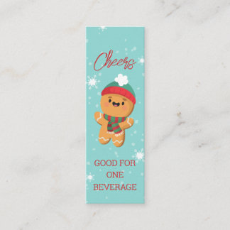 Cute Gingerbread Holiday Drink Ticket Voucher