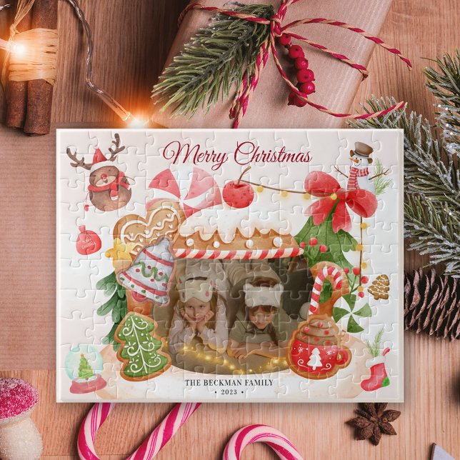 Cute Gingerbread House Custom Photo Puzzle (Cute Gingerbread House Custom Photo Puzzle)