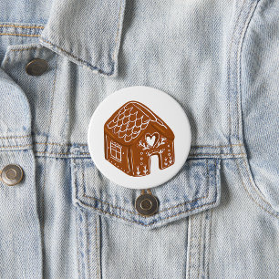 Cute Gingerbread House Holiday Cookie 3 Inch Round Button